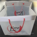 Square bottom plastic bag with handle and logo